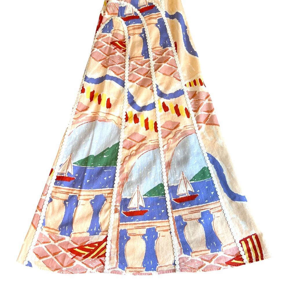 Christian Lacroix Midi Dress Cotton Blend Sleeveless Resort Peach Pink W's Large - Picture 9 of 15